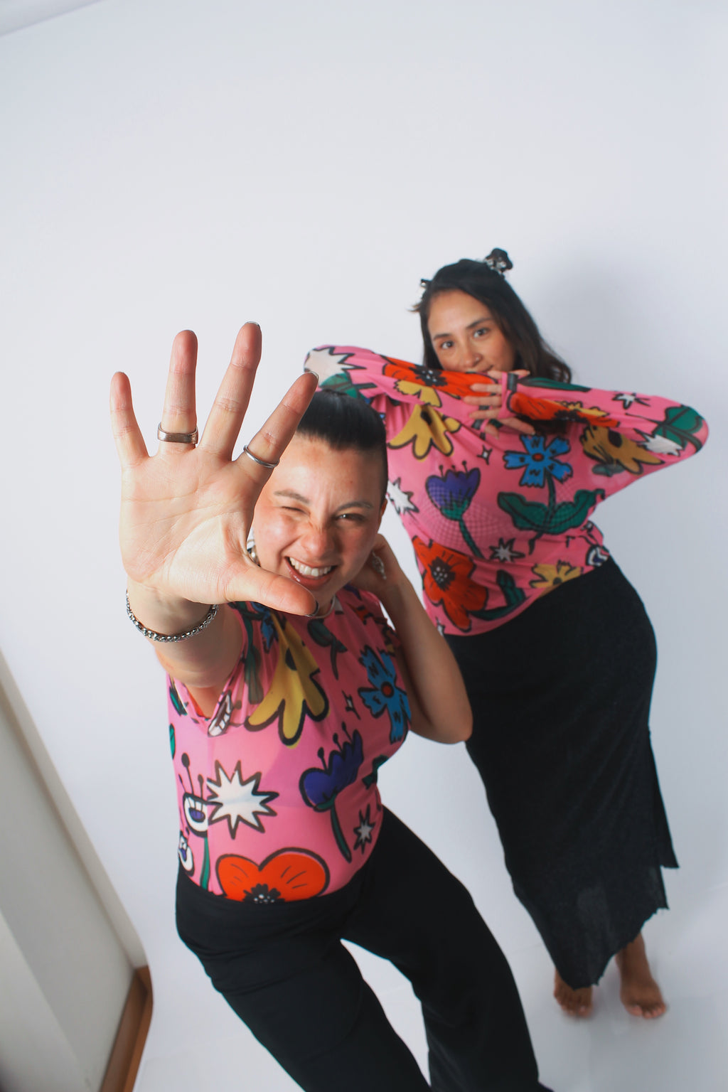 Mesh "Jardín" manga larga