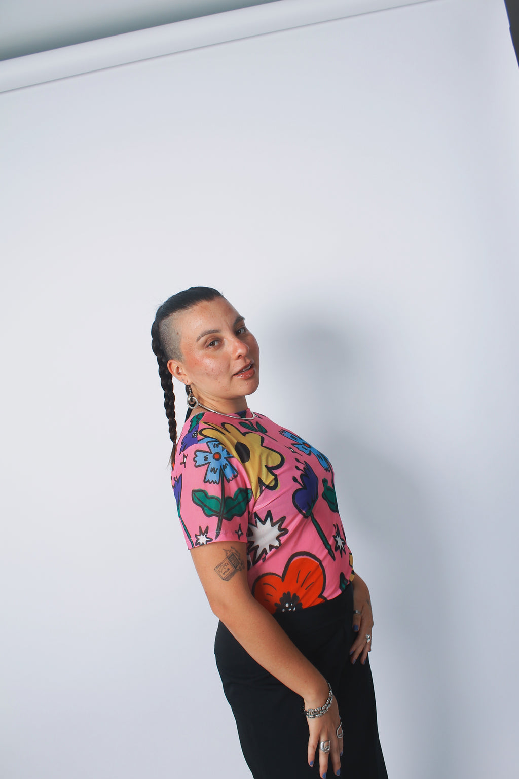 Mesh "Jardín" manga corta