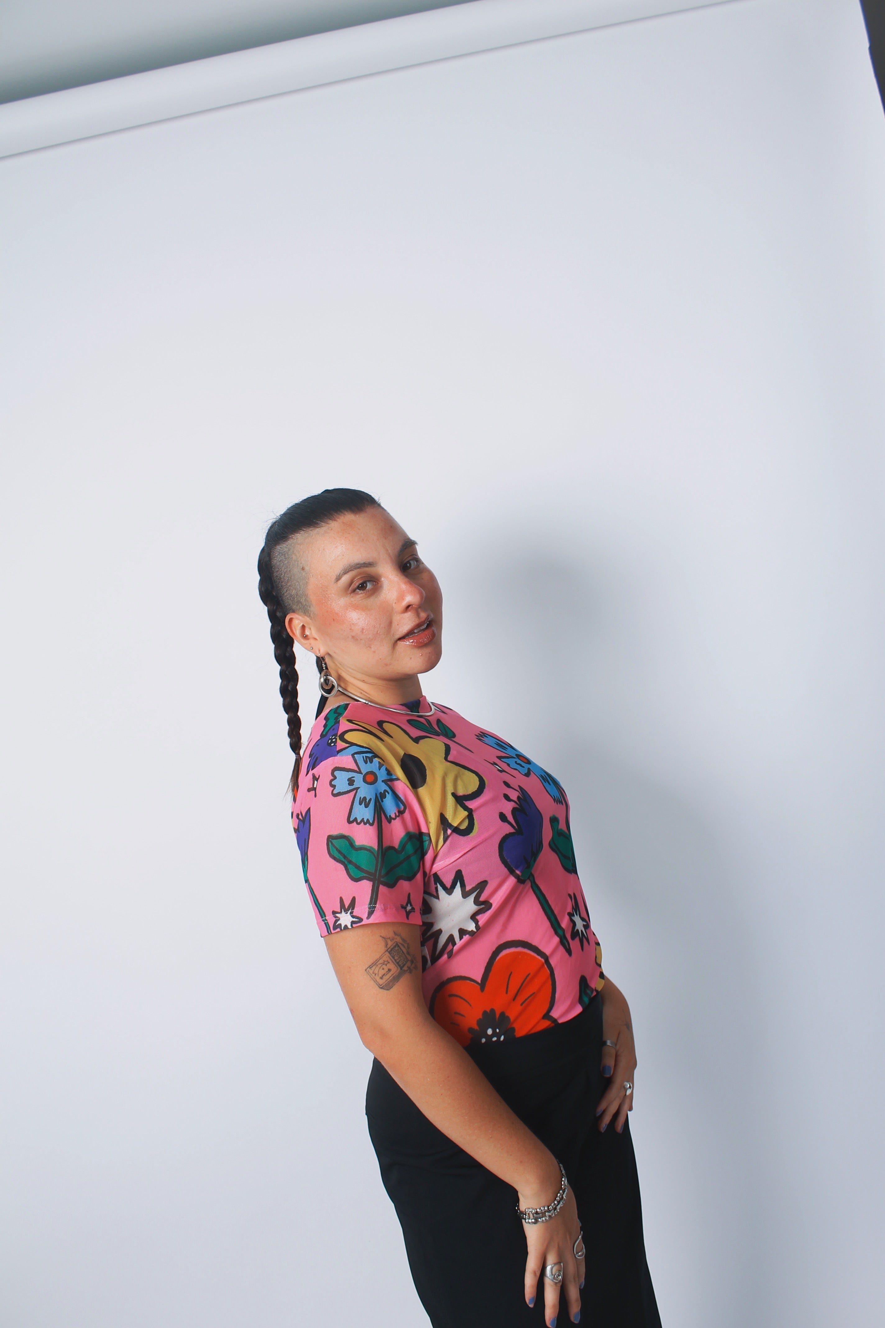 Mesh "Jardín" manga corta