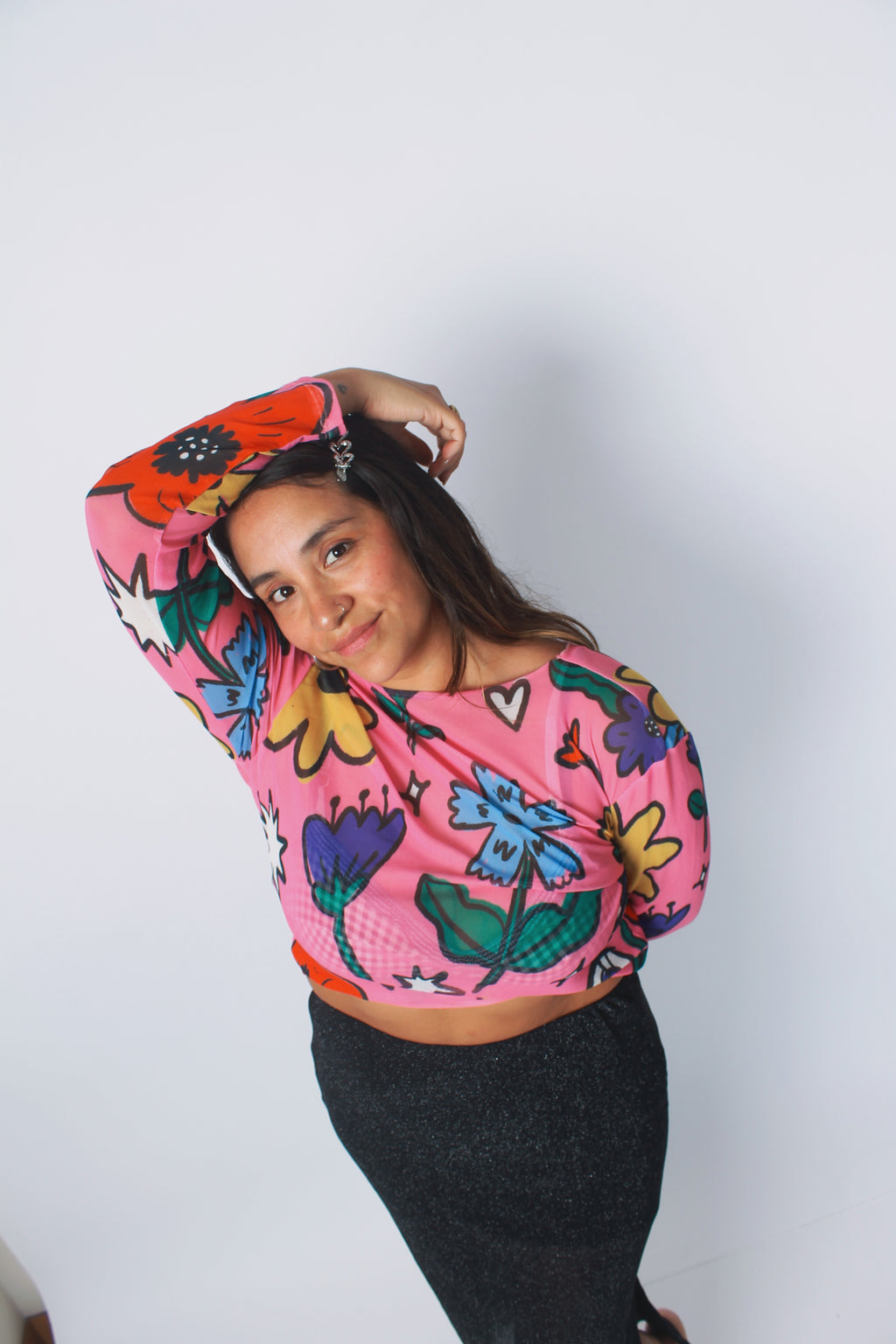 Mesh "Jardín" manga larga