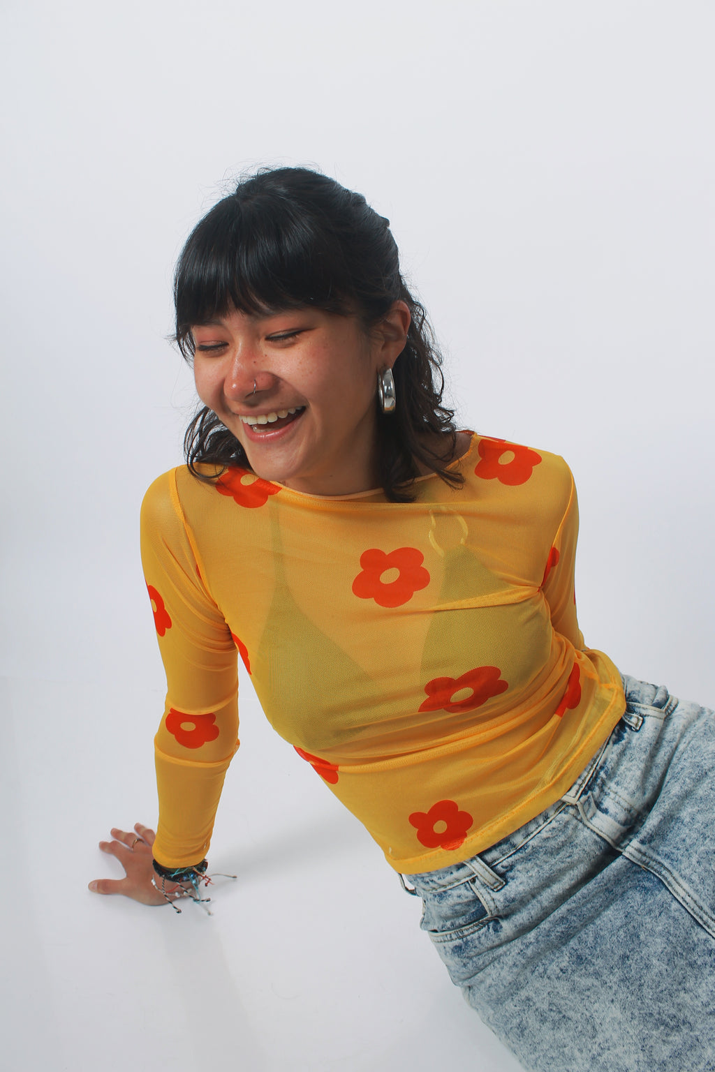 Mesh "Margaritas" manga larga