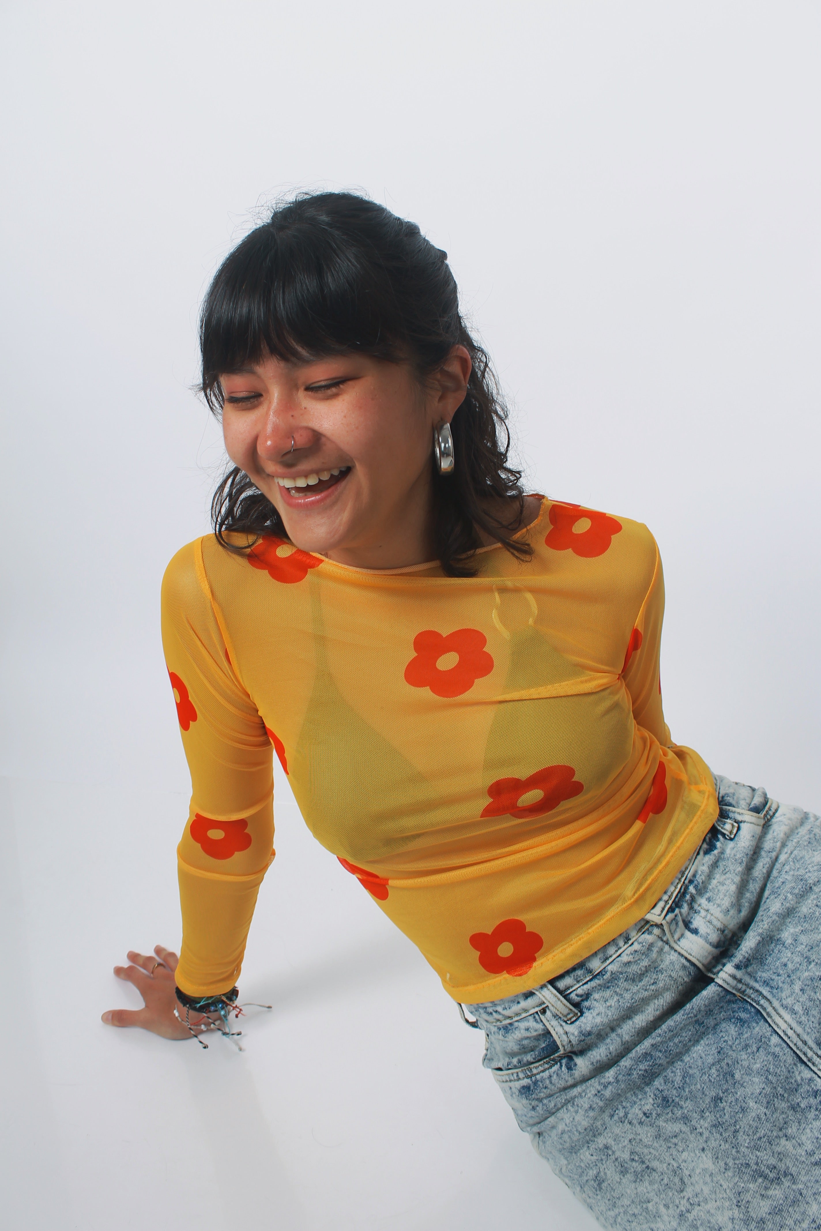 Mesh "Margaritas" manga larga