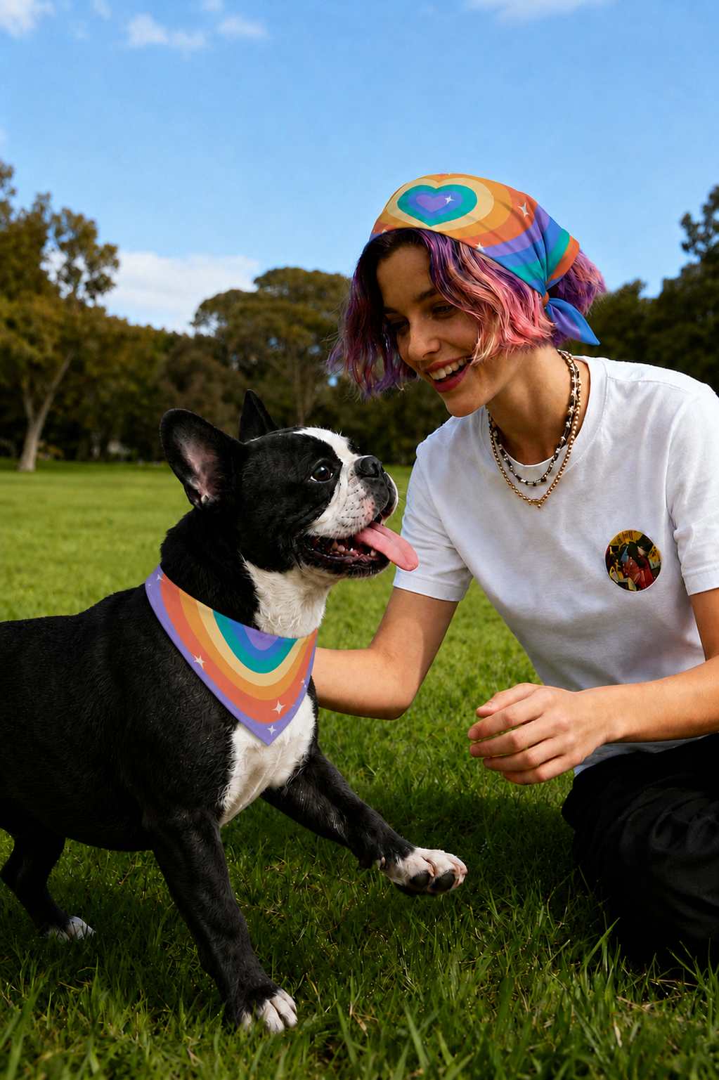 Haz match con tu mascota - Pañuelo Rainbow