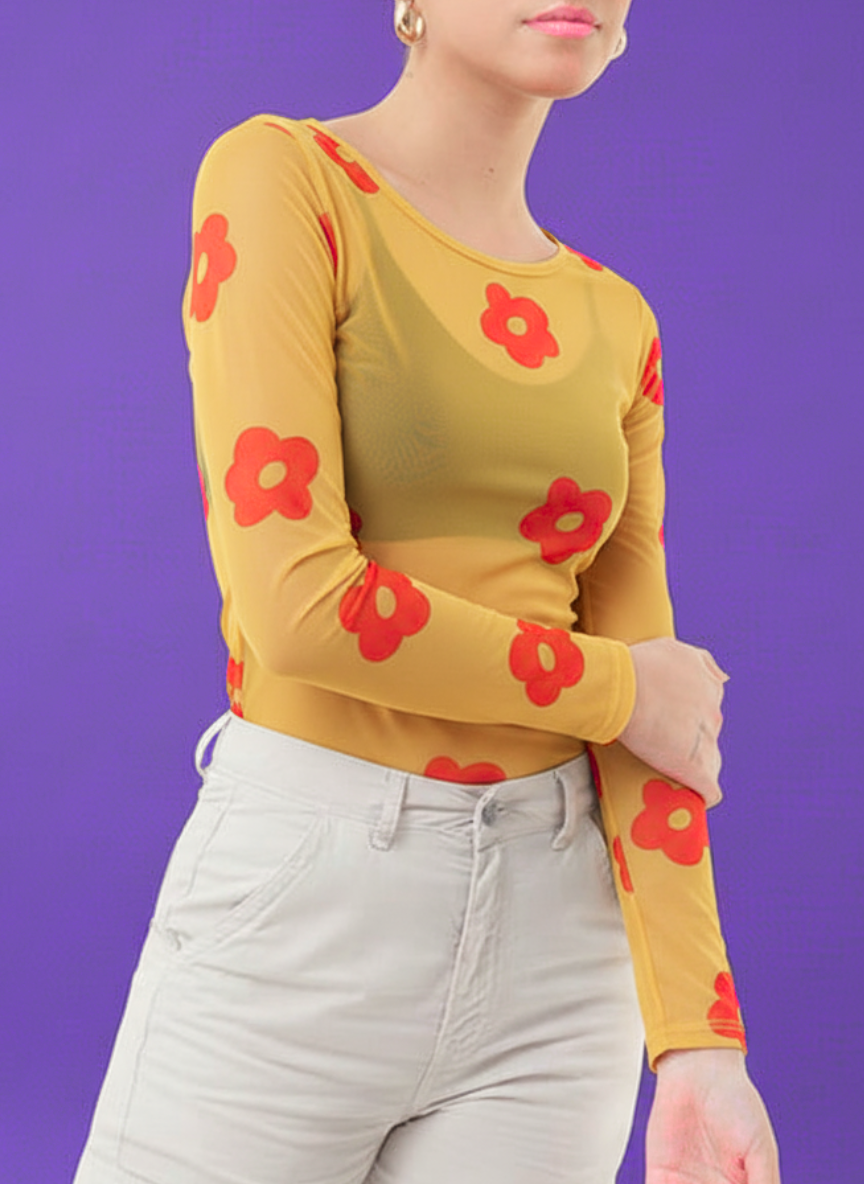 Polo "Margaritas" manga larga