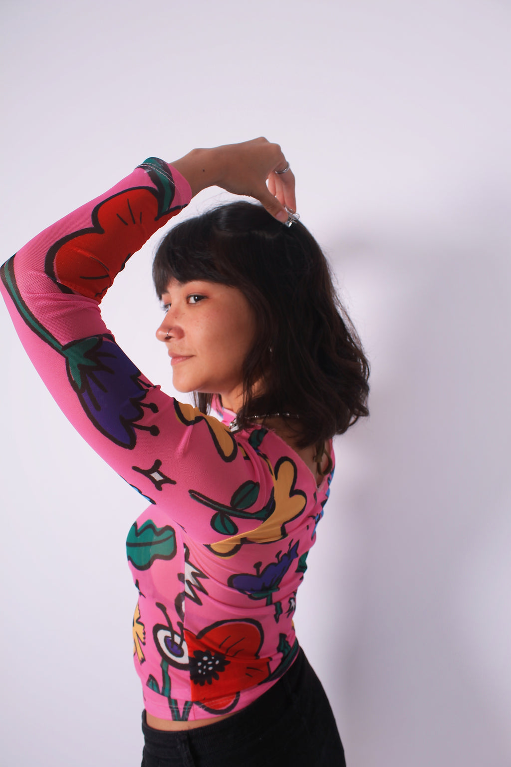 Mesh "Jardín" manga larga