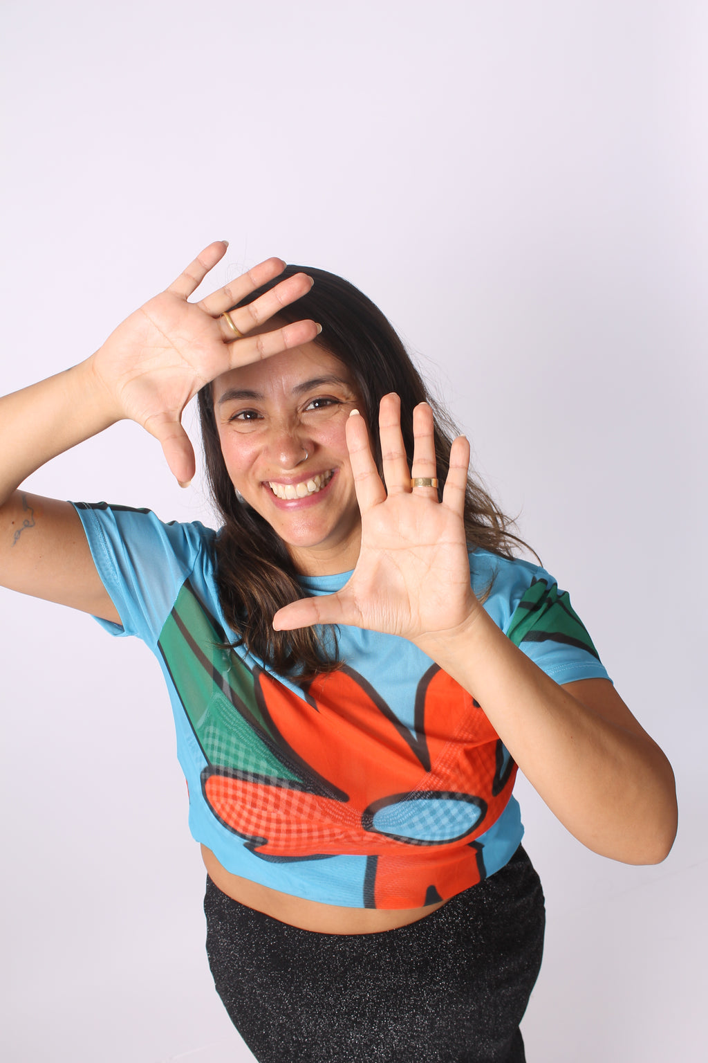 Mesh "Floripondio" manga corta