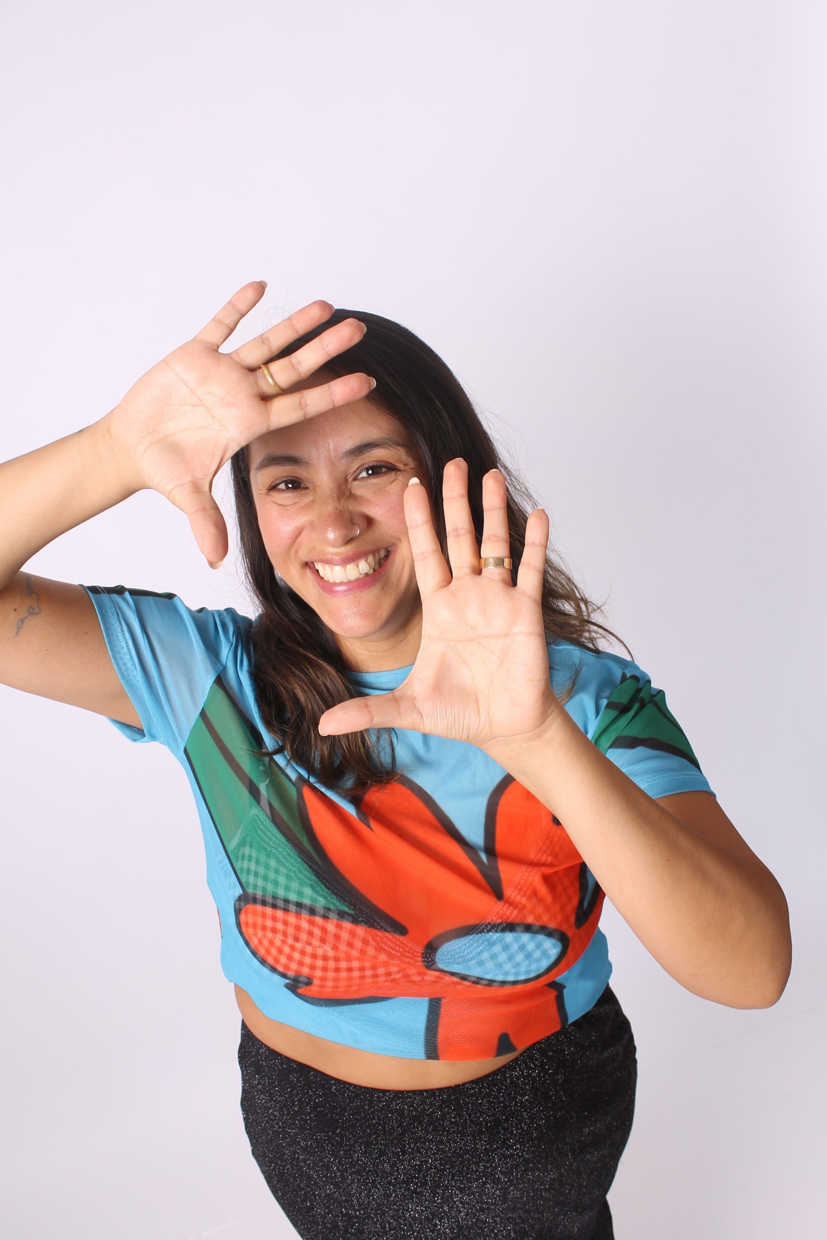 Mesh "Floripondio" manga corta