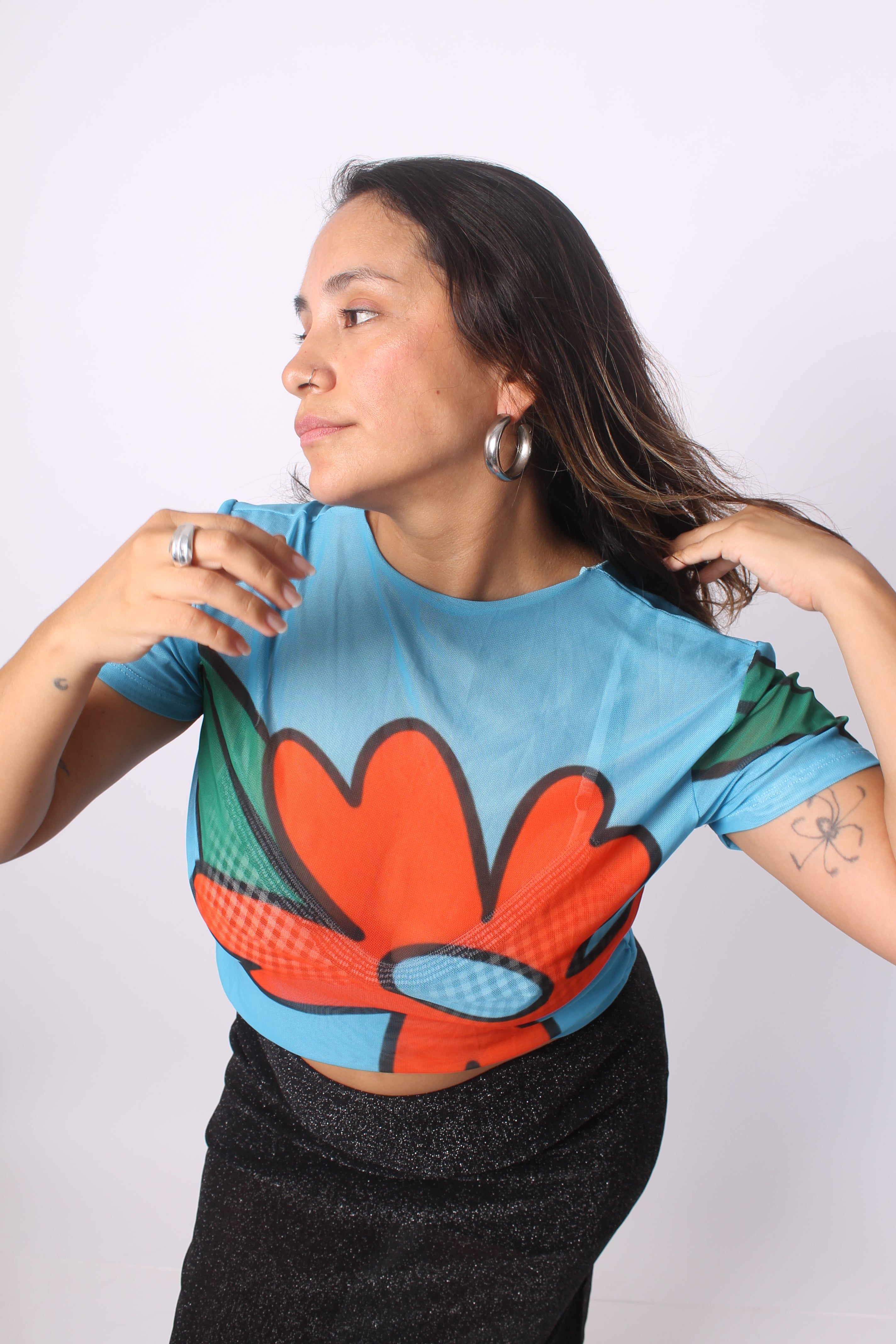 Mesh "Floripondio" manga corta