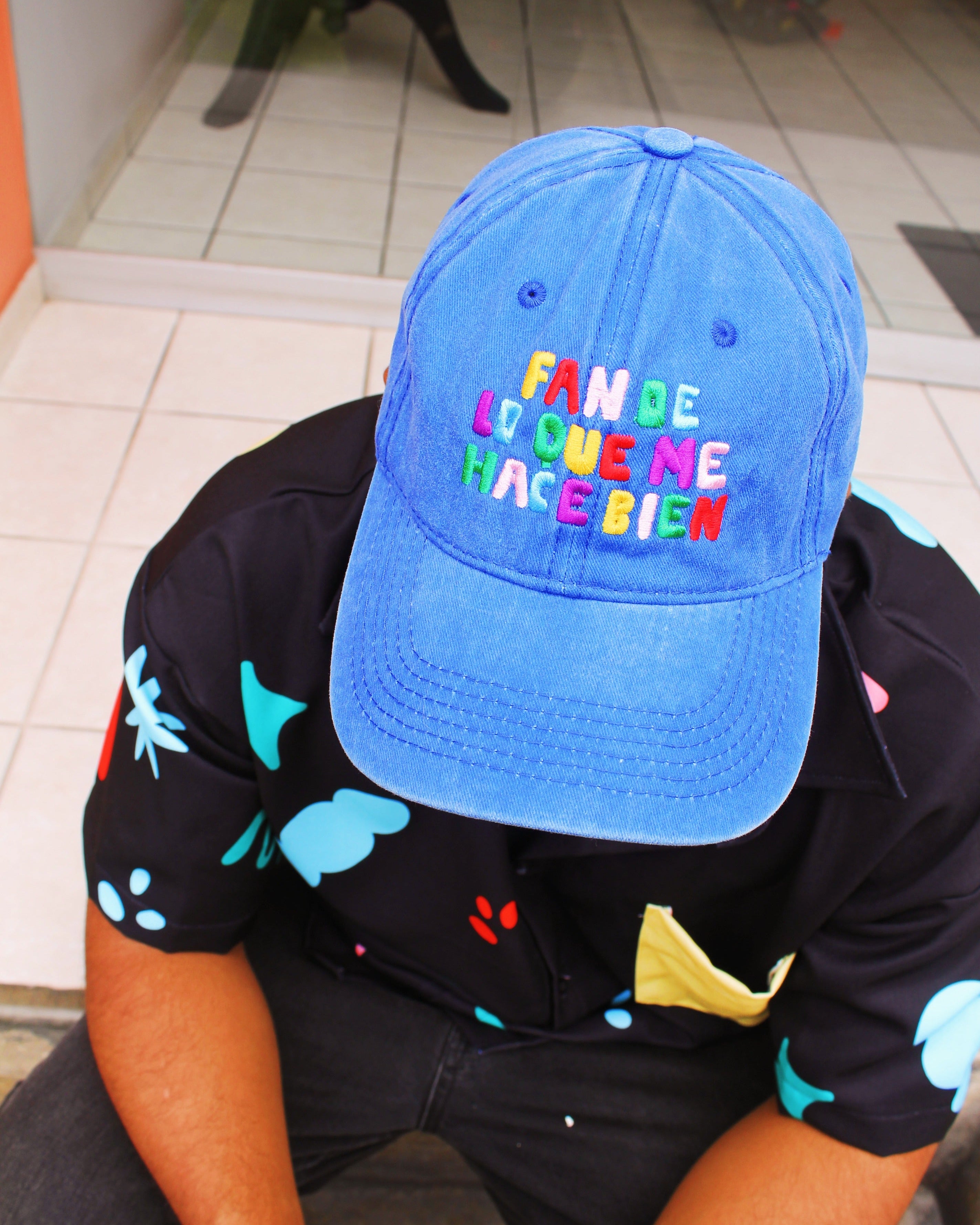 Gorra "Fan de lo que me hace bien" Azul