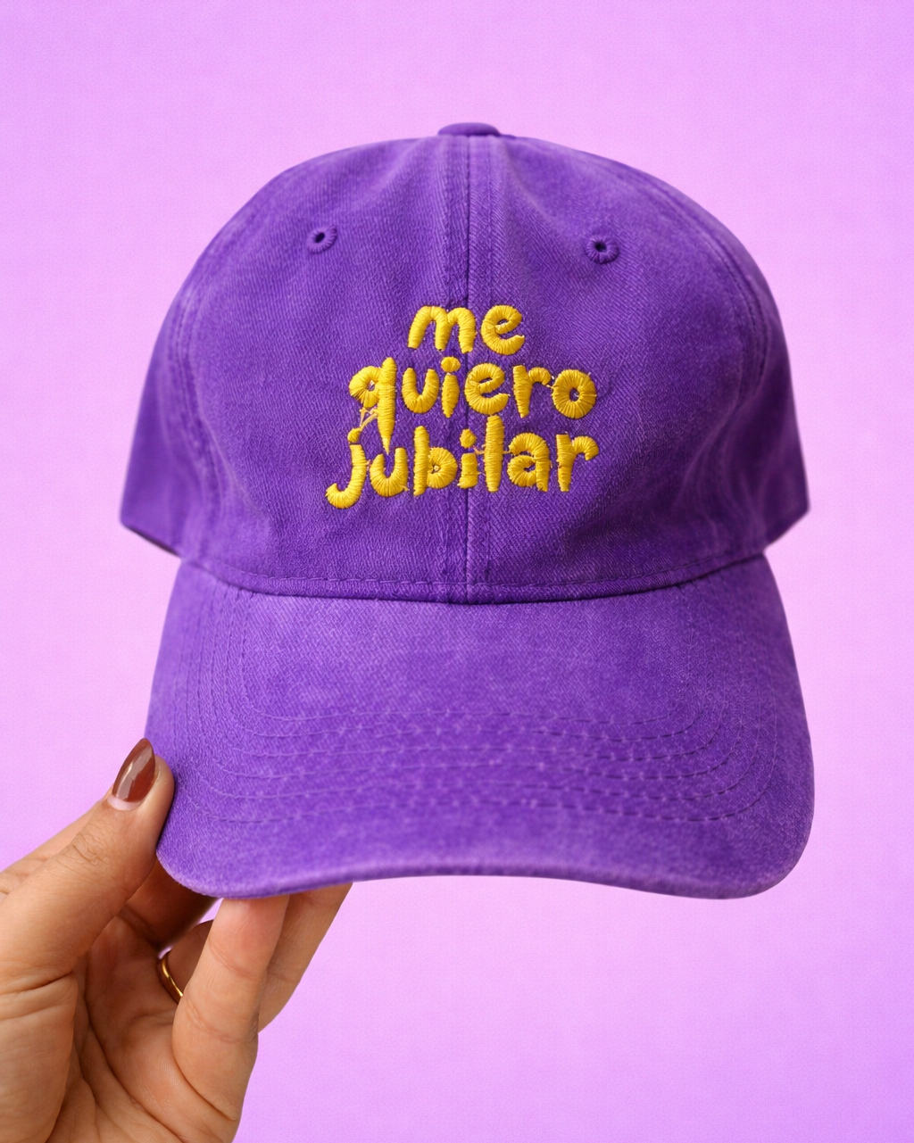 Gorra "Me quiero jubilar" morado